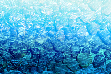 Clear blue water in the sea