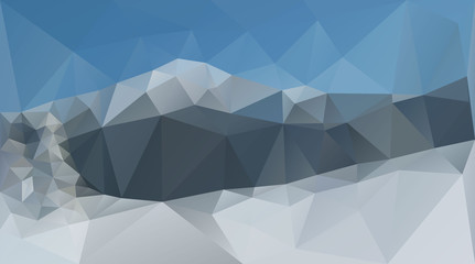 Winter mountain peaks and range vector background