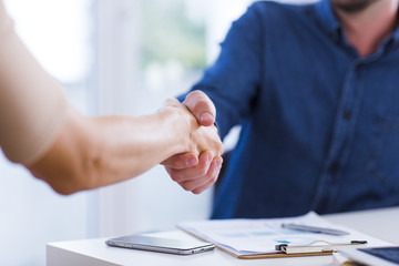 Man and Woman shaking hands