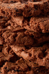 Dark chocolate cookies background