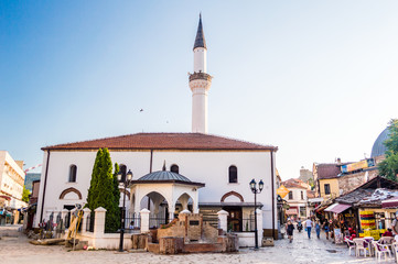 Murat Pasha Mosque located in the Old Bazaar of Skopje, Macedonia - obrazy, fototapety, plakaty