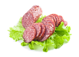  salami isolated on a white background