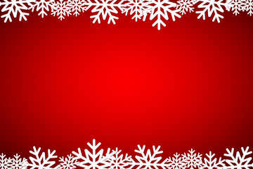 Christmas red background lined snowflakes, simple holiday card