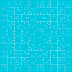 Vector Blue Puzzles Pieces Square GigSaw - 100.