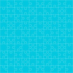 Vector Blue Puzzles Pieces Square GigSaw - 100.