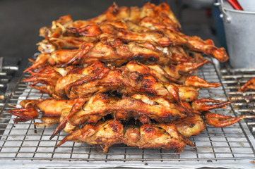 Thai grilled chickens, the street food style, They have a pleasa