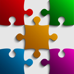 Obraz premium Vector Color Puzzles Piece JigSaw - 9 Pieces.