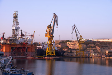 Obraz premium The view of fire accident in the Marsaxlokk fishing village, Malta