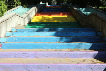 Symbol of freedom /  dying stairs to get rid of grey and people who thinks like grey colour