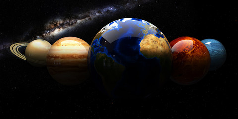 Solar system and space objects. Elements of this image furnished by NASA © tussik