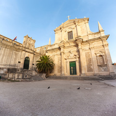 Fototapeta na wymiar Church of St. Stephen and the square in front. Dubrovnik. Croatia.