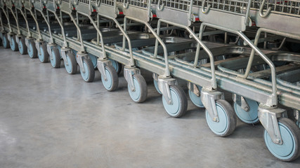 Close-up group of Shopping Cart Wheels