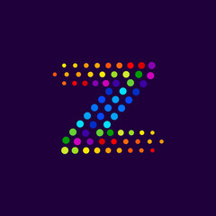 Letter Z logo.Dots logo colorful,dotted shape logotype vector design