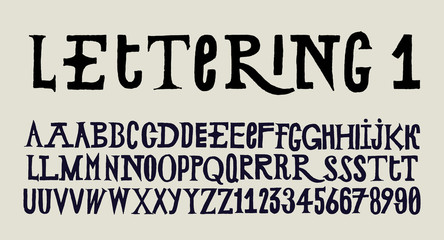lettering font. Vintage alpahbet.