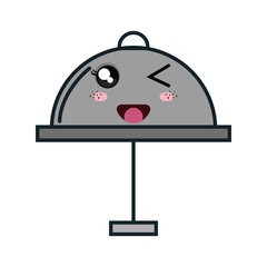 tray server kawaii style vector illustration design