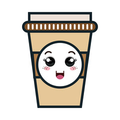 glass drink kawaii style vector illustration design