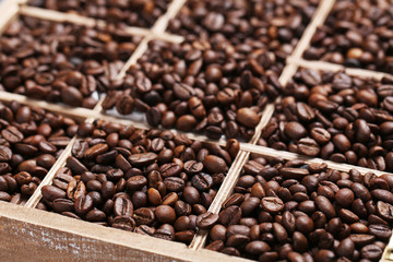 Roasted coffee beans background