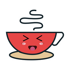 coffee cup kawaii style vector illustration design