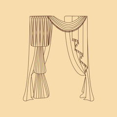 curtains. interior textiles.   interior decoration textiles sket