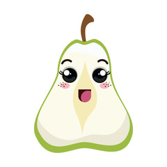 fresh fruit kawaii style vector illustration design