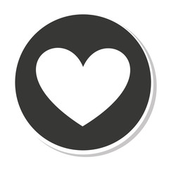 Heart button design, over white background. Vector illustration