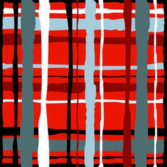 Abstract grunge lines vector seamless pattern. Scotch texture. Plaid material. Tablecloth illustration.