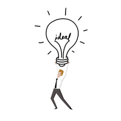 Businessman have ideal ,Drawing vector design
