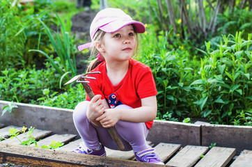  little girl in the garden