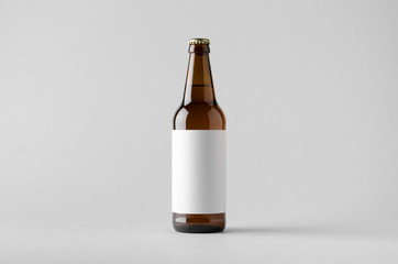 Beer Bottle Mock-Up - Blank Label - obrazy, fototapety, plakaty
