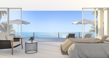 3d rendering wonderful bedroom with nice bed and armchair in summer