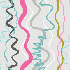 Abstract grunge waves vector seamless pattern. Tablecloth background. Tribal illustration
