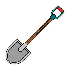 Shovel icon. Tool instrument repair and construction theme. Isolated design. Vector illustration