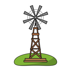 Wind mill icon. Ecology renewable conservation and saving theme. Isolated design. Vector illustration