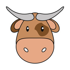 Cow icon. Livestock animal life nature and fauna theme. Isolated design. Vector illustration