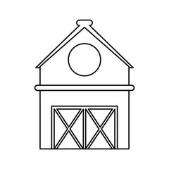 Farm building icon. Stable nature rural farming theme. Isolated design. Vector illustration