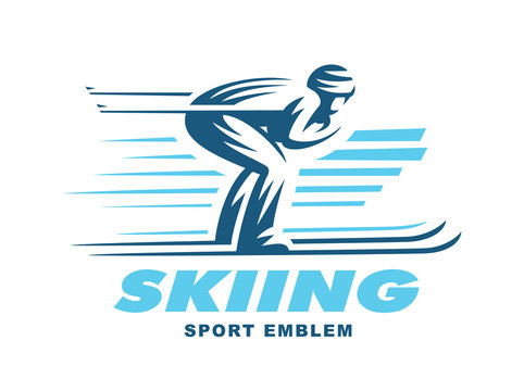 Winter sports - skiing. Illustration on white background
