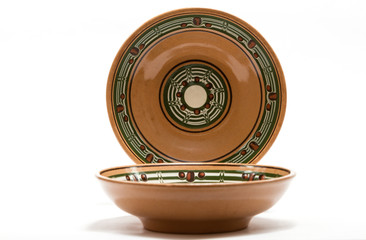ceramic tableware with an ornament in a rustic style
