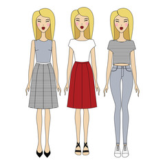 young woman in fashionable clothes. Girl in dress. casual wear.