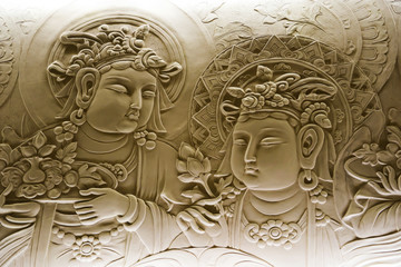 Stone bas -relief of Buddha.