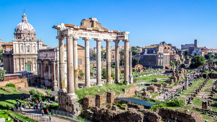 Fototapeta na wymiar The Roman forum, Italy