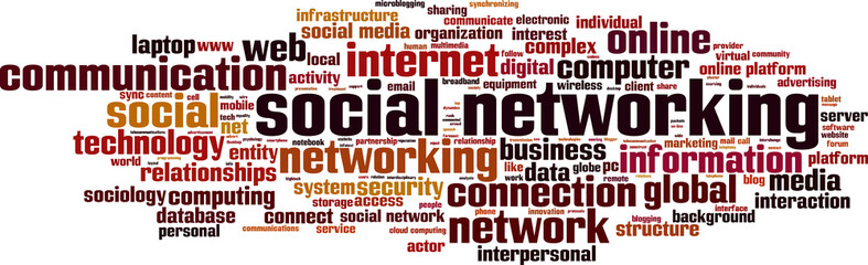 Social networking word cloud concept. Vector illustration