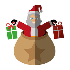 santa claus christmas character icon vector illustration design