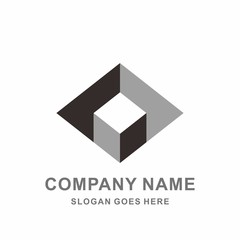 Square Box Shadow Illusion Space Architecture Business Company Stock Vector Logo Design Template
