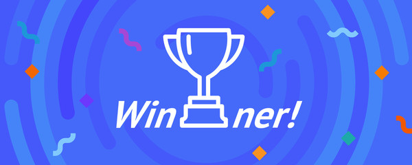 Fototapeta na wymiar Vector cup. Thin line winner cup. Trophy cup icon. White Cup isolated on blue background. Winner cup. Victory cup icon. Trophy cup symbol. First place cup. Minimalistic hipster cup. Winner cup.