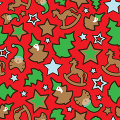 christmas, vector, seamless pattern