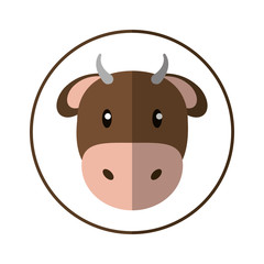 Cow icon. Livestock animal life nature and fauna theme. Isolated design. Vector illustration