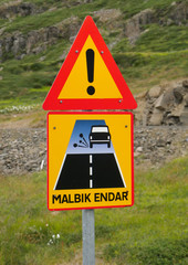 Verkehrsschild in Island