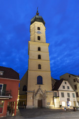 Franziskanerkirche in Graz at dawn