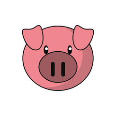 Pork icon. Livestock animal life nature and fauna theme. Isolated design. Vector illustration