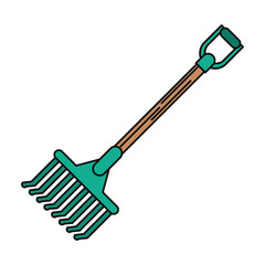 rake tool icon. Farm lifestyle agriculture and harvest theme. Isolated design. Vector illustration